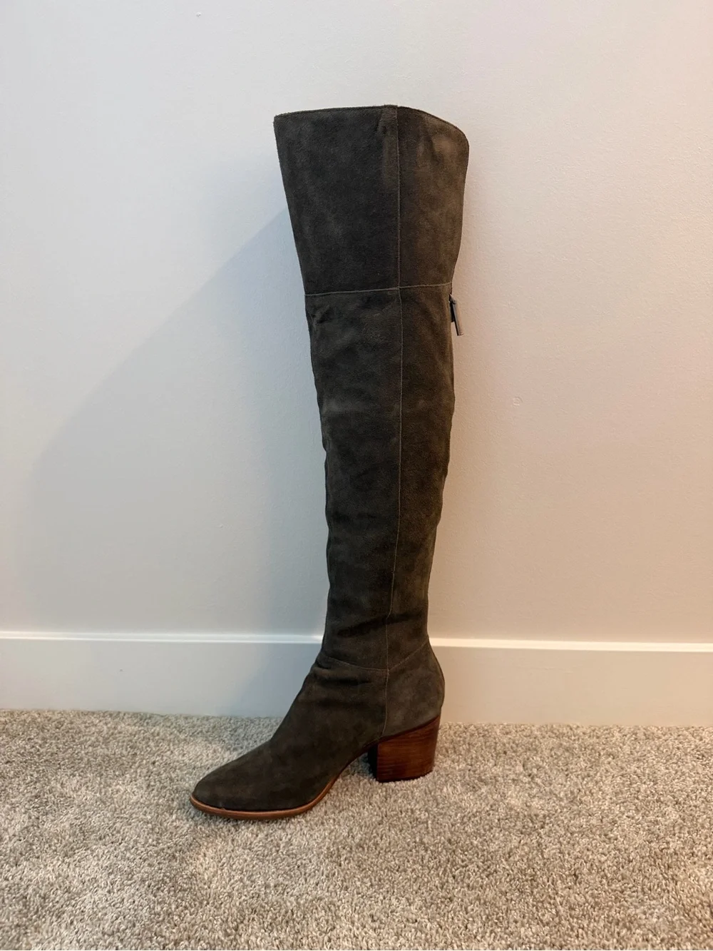 Dolce Vita Over-the-Knee Suede Boots in Dark Gray